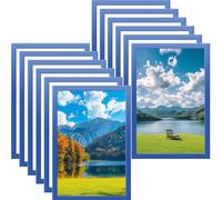 WUBAYI A4/A3/6in Magnetic Photo Frames, Self Adhesive Magnetic Picture Frame Holder Waterproof Clear Sign Holders for Paintings, Photos, Notices, Certificate, Poster, (A4-12PCS-Blue)