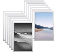 WUBAYI A4/A3/6in Magnetic Photo Frames, Self Adhesive Magnetic Picture Frame Holder Waterproof Clear Sign Holders for Paintings, Photos, Notices, Certificate, Poster, (A4-12PCS-Silver)