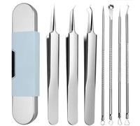 WUBAYI Blackhead Remover Tool, Pimple Popper Kit, 8-Piece Stainless Steel Acne Removal Tools for Blackheads, Pimples & Acne - Professional Comedone Extractor for Face & Nose Skincare