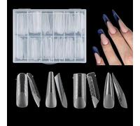 WUBAYI Clear Nails Extension Nail Forms 96pcs 4 Styles Mixed Pack for Nail Forms for Gel Builder & Nail Tips, Perfect for Parties, Weddings, Birthdays Manicure Art Design