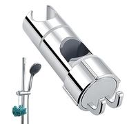 WUBAYI Shower Head Holder with 2 Hooks, Universal Shower Holder Bracket for 16-27mm, Chrome-Plated+ABS Shower Design Shower Head Holders Replacement Easy Installation for Slide Rod