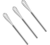WUBAYI Stainless Steel Small Whisk Set of 3 Mini Whisk for Mixing, Whisking, Beating, Frothing and Stirring