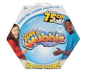 Wubble Super Bubble Ball - Blue | Looks Like a Bubble, Plays Like a Ball! | Inflates to 80cm Tall | Pump not Included | Outdoor Garden Toys | Ages 6+