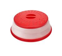 WUBCIX Microwave Cover for Food,Collapsible Microwave Splatter Cove,Fruit Drainer Basket,BPA-Free Made of TPR & PP Dishwasher Safe 10.5 inch (RED)