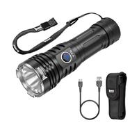 WUBEN T70 Rechargeable Torch, 4200 Lumens Super Bright Torch with Holster, USB-C Charging LED Torches with 6 Mode, IP68 Waterproof 5000mAh High Power Tactical Torches for Camping, Searching, Hunting