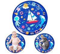 wuboiry cat Cold pad, Portable Water-Filled, Interactive cat Toy, Suitable for All Kinds of Pets, Keeping Your Pets Cool in Summer Ocean Blue