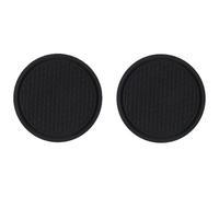 WUCHENGHH 2 Pcs Car Round Coasters for Volvo XC60 II 2018-2025, Cup Holder Insert Coaster Rubber Drink Holders Mats Anti Slip Interior Accessories,A/Black