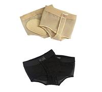 Wuchieal 2 Pairs Women's Dance Paws Pad Foot Thongs Toe Undies Half Lyrical Shoes Socks, Champagne&black, X-Large