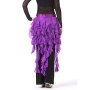 Wuchieal Women's Belly Dance Hip Scarf Belt Skirt Latin Dance Belt Performance Tassel Wave Skirt, Purple, One Size