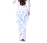 Wuchieal Women's Belly Dance Hip Scarf Belt Skirt Latin Dance Belt Performance Tassel Wave Skirt, White, One Size