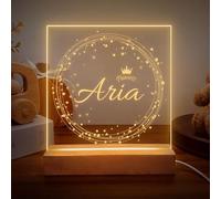 Wucidici Custom Night Light with Name for Kids Personalized Night Lamp with Stars Bedroom Light Princess for Girl Boy Birthday Gift
