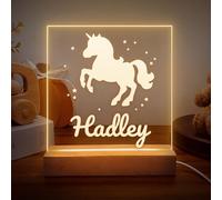 Wucidici Custom Night Light with Name Personalized Unicorn LED Lamp with Text Individual Girl Light Nursery Toddler Birthday Gift