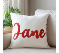 Wucidici Personalised Cushion, Custom Embroidered Name Pillow Customised Home Decoration Cushion Cotton Pillowcase for Bedrooms, Sofas, Children's Rooms - Optional Pillow Insert 40X40cm