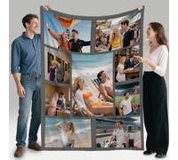Wucidici Personalised Photo Blanket, Custom Blankets with Picture & Text Customised Blanket for Adults & Kids, Gifts for Dad Mom Friends Birthday Christmas Anniversary