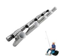 WUCIOA 5 Tube Fishing Rod Holder, Stainless Steel Fishing Rod Rack, 180° Angle Adjust, T Top Boat Rocket Launcher, Bottom Clip On, Fishing Console Marine for Most Types of Fishing Poles
