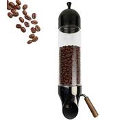 WUCIOA Coffee Bean Storage Dispenser, Wall-Mounted Cereal Dispenser Storage Container, Glass Tube Diameter 9cm, Adjustable Bean Output, for Coffee Beans, Candy, Tea, Grains(Black,60cm)