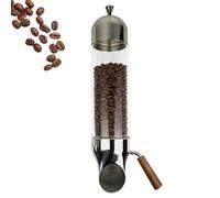 WUCIOA Coffee Bean Storage Dispenser, Wall-Mounted Cereal Dispenser Storage Container, Glass Tube Diameter 9cm, Adjustable Bean Output, for Coffee Beans, Candy, Tea, Grains(Silver,100cm)