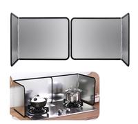 Wuciray Stove Splatter Guard for Cooking Cooker Splash Guard Foldable Kitchen Oil Splash Guard Splashback for Kitchen Oil Splatter Guard Hob Splash Guard for Frying Splatter Shield Guard 30cm (Silver)