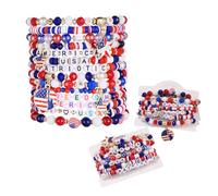 WuCuifu 4th July Independence Day Patriotic Bracelets Freedom America Theme Bracelet for Women & Men, L, Zinc, no gemstone