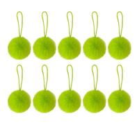 Wudaizhi 10 Pcs Green Christmas Furry Ball Ornaments for Christmas Tree Hanging Decorations Lime Green Soft Elf Ornaments Cute Pom Pom Ornaments