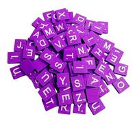 Wudaizhi 100pcs Wooden Tiles for Crafts Wood Colorful Letter Tiles A-z Capital Letters for Making Alphabet Coasters and Crossword Game