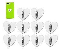 Wudaizhi 10pcs Cell Phone Finger Ring Adhesive Metal Phone Finger Grip Loop Stand Heart Grip Holder Phone Charm Hook for Diy Hanging Supplies