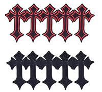 Wudaizhi 10pcs Cross Embroidered Patches for Clothes Sewing Supplies Decorative Badges Applique Ironing Clothing Red/black Cross