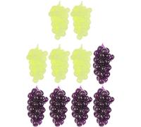 Wudaizhi 10pcs/set Dollhouse Artificial Fruit Grape Mini Simulated Fruit Tpr Soft Small Grape Miniature Props