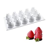 Wudaizhi 15-cavity Silicone Baking Molds Strawberry Shape Mold for Mousse Cake Mould Diy Chocolate Truffle Mold Cake Decor Dessert Tools