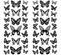 Wudaizhi 2pcs Realistic Black Butterfly Waterproof Fake Temporary Tattoo Stickers - Party Favors, Themed Decorations and Gifts for Women