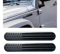 Wudaizhi 2pcs Usa American Metal Flag Auto Fender Emblem - 3d Decal Sticker for Cars, Trucks, Suvs, and Motorcycles - Black Patriotic Badge