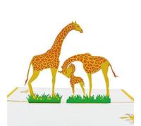 Wudaizhi 3d Giraffe Cards Birthday with Envelope Sticker Cut Invitation Animal Greeting Cards Postcards Birthday Gift Cards