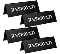 Wudaizhi 4pcs Acrylic Reserved Table Signs, Triangle Seat Reservation Tent Cards for Wedding, Restaurant, Hotel, Office and Party Events