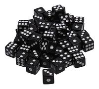 Wudaizhi 50pcs 8mm Black Dice, Adult Game Dice for Teaching Math, Activity, Casino Theme, Party Favors, Toy Gifts, Magic Tricks Prop