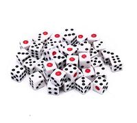 Wudaizhi 50pcs 8mm White Dice, Adult Game Dice for Teaching Math, Activity, Casino Theme, Party Favors, Toy Gifts, Magic Tricks Prop