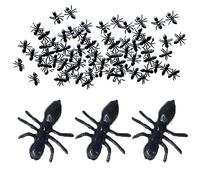 Wudaizhi 50pcs Fake Ants Prank Plastic Black Ant Realistic Ant Halloween Joke Toys for Halloween Party Decoration Supplies April Fool's Day Props