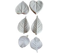 Wudaizhi 6pcs Hydrangea Leaves Silicone Mold Fondant Veiner Gumpaste Mold Sugarcraft Resin Clay Cake Decorating Tools