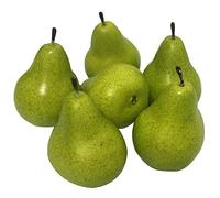 Wudaizhi 6pcs Lifelike Artificial Green Pear Fruit for Kitchen Realistic Fake Display Food Home Decoration, Supermarket, and Restaurant Props.