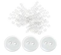 Wudaizhi 9mm Clear Plastic Round Buttons 100pcs Round Backing Buttons with 2 Holes for Sewing Art & Craft Snap Fasteners Scrapbooking
