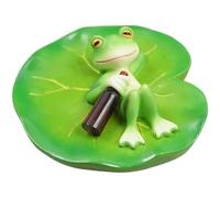 Wudaizhi Artificial Pads, Floating Foam Leaves with Frog Figures Model, Realistic Floating Leave, Pad and Frog Set for Pool Water Decoration