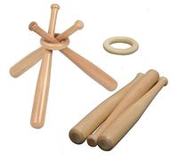 Wudaizhi Baseball Stand Display Holder Baseball Bat Holder with Wooden Baseball Bats 3 Mini Bat and Wooden Circles