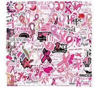 Wudaizhi Breast Cancer Awareness Stickers 110pcs Pink Ribbon Vinyl Stickers Aesthetic Waterproof Stickers for Water Bottle Laptop Guitar Car Decor
