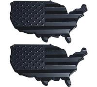 Wudaizhi Car Sticker 3d Aluminium American Map Badge Decals American Flag Map Car Stylish Sticker Vehicle Badge for Car Truck Motorcycle Bike