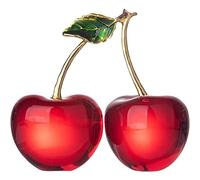 Wudaizhi Crystal Cherry Figurine Glass Fruit Status Paperweight Home Decor Ornaments Centerpiece