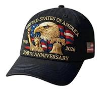 Wudaizhi Eagle & Liberty Hat United States 250th Anniversary Hat Adjustable Bald Eagle Printed Patriotic Baseball Cap for Men Women