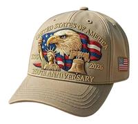 Wudaizhi Eagle & Liberty Hat United States 250th Anniversary Hat Adjustable Bald Eagle Printed Patriotic Baseball Cap for Men Women