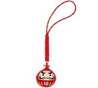 Wudaizhi Japanese Lucky Bell Pendant Daruma Bells Key Chain Wealth Health Fortune Evil Avoiding Symbol Mascot Pendants for Gift