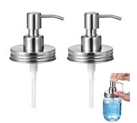 Wudaizhi Mason Jar Liquid Soap Dispenser Lids Pump 2pcs Stainless Steel Bottles Lid Pumps Replacement for Regular Canning Lids