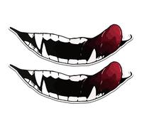Wudaizhi Motorcycle Helmet Sticker 2pcs Devil's Teeth Car Styling Decals Diy Self Adhesive Sticker for Motorbike Decoration