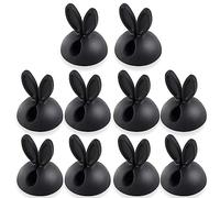 Wudaizhi Rabbit Cable Clips 10pcs Desktop Cute Bunny Cable Holders Cable Management Adhesive Drop Wire Holder for Office Table Desk Wall Car